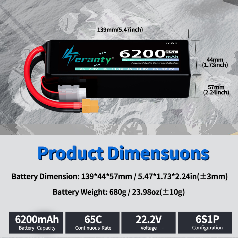 Аккумулятор TERANTY 6S 6200 мА – обзор и цена Drone Racing Battery
